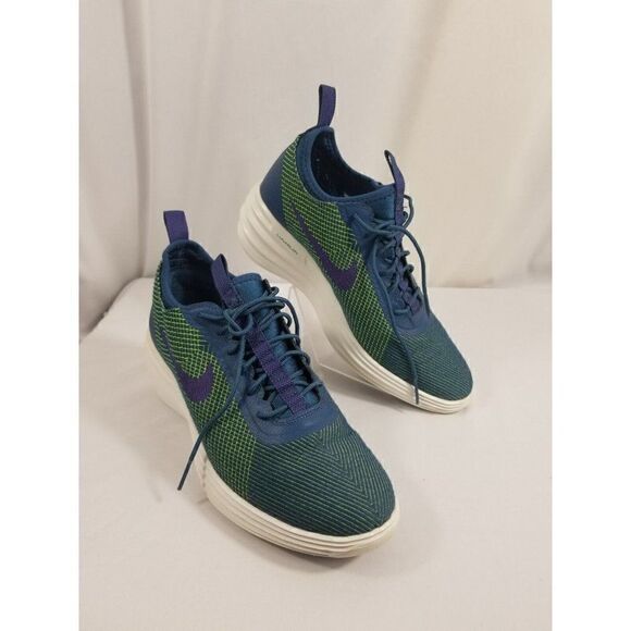Nike Women’s 9 Lunarelite Sky HI JCRD 654169-400 Blue Green Running Shoes - Picture 1 of 10